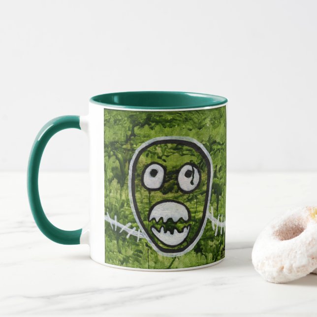 Caneca Pete Semente Crânio Arte de Monstro Excêntrico e E (Com Donut)