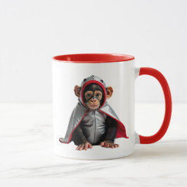 Caneca Petit singe héros avec une cape.