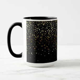 Caneca Petite ouro Stars Café De Dois Tons Mug-Noir