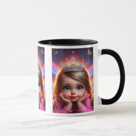 Caneca Petite princesse rêveuse avec une couronne.