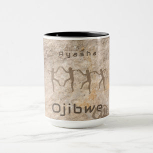 Caneca Petroglifos do Sudoeste Tribu/Nome Personalizado