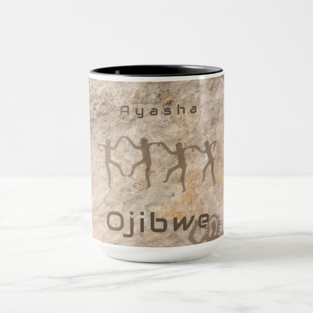 Caneca Petroglifos do Sudoeste Tribu/Nome Personalizado (Centro)