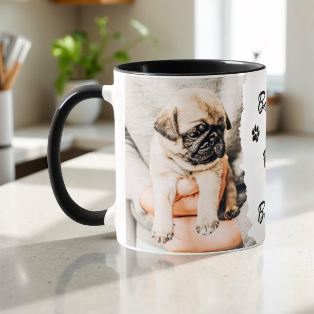 Caneca Pet's Cool Modern Simple Typography Name and Photo (Criador carregado)