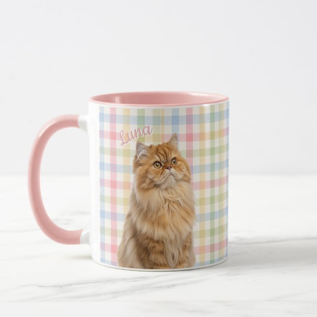 Caneca Pet's Simple Modern Name and Photo Mug (Esquerda)