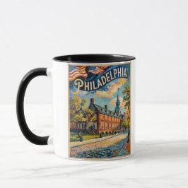 Caneca Philadelphia Pennsylvania US Retro Van Gogh Travel