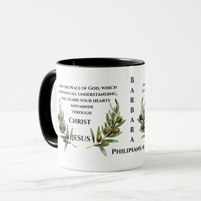 Caneca Philipianos 4:7 Paz de Deus Mug (Frente Esquerda)