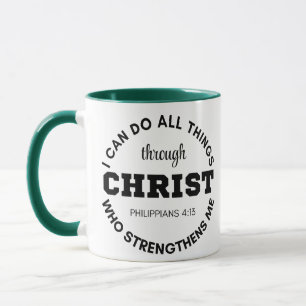 Caneca Philippians 4:13 Eu posso fazer todas as coisas Es