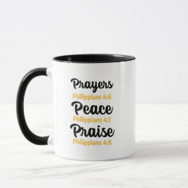 Caneca Philippians 4:6-8 Orações, Paz, Louvor