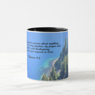 Caneca Philippians 4:6 Não esteja ansioso por nada