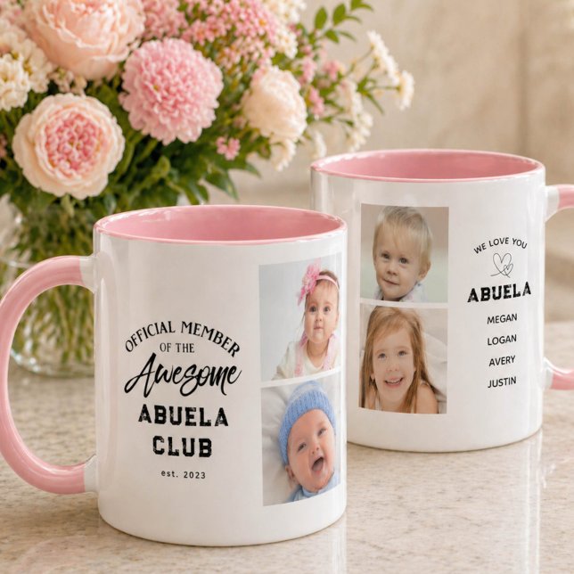 Caneca Photo Collage Awesome ABUELA Mug (Criador carregado)
