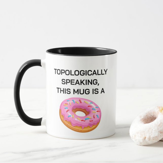 Caneca Piada de Topologia de Rosquinha de Discurso Topoló (Com Donut)