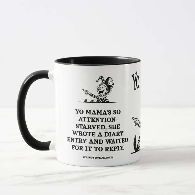 Caneca piadas freudianas da sua mãe - carente de atenção (Esquerda)