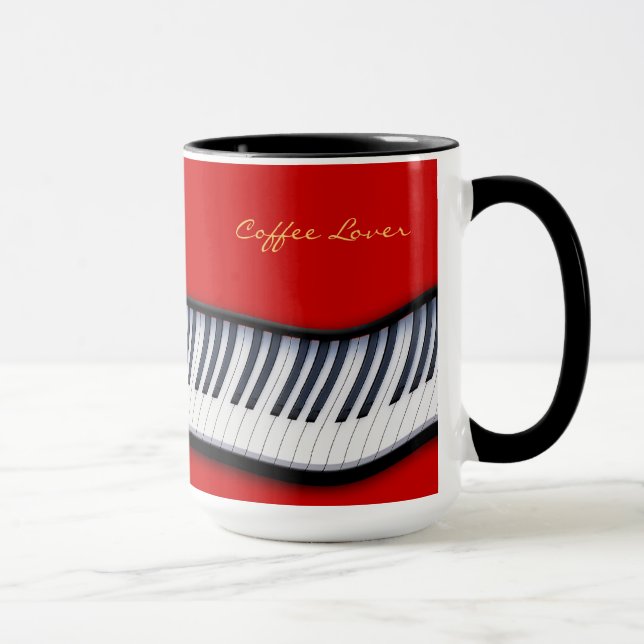 Caneca PIANO KEYS Music-Lover Gift Bebendo Mug (Direita)