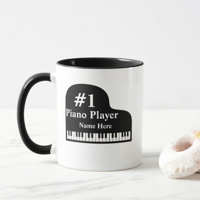 Caneca Piano nº 1 Piano Player com nome Pianista (Com Donut)