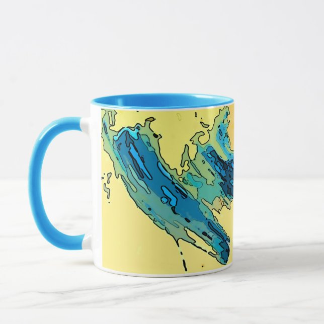 Caneca PiCassieO art mug West Wind colorido (Esquerda)