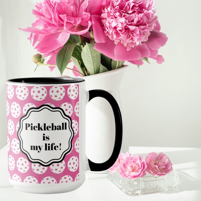 Caneca Pickleball Manguíneo E Rosa Personalizados (Personalized with your own name or message.)