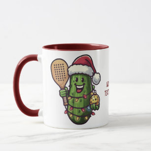 Caneca Pickleball Papais noeis de picape de Natal