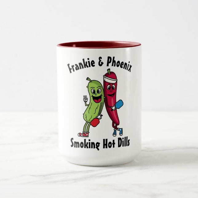 Caneca Picles de Cartoon e Pickleball Team Hot Dill (Centro)