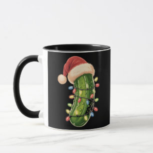 Caneca Picles de Natal Picles em Luzes de Natal Picles