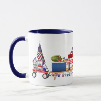 Caneca Picnic Patriótico de Pequeno Caminhão Vermelho