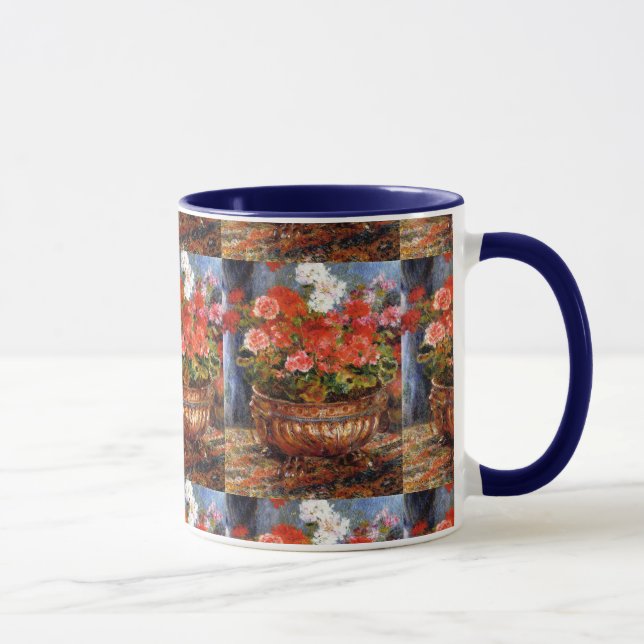Caneca Pierre-Auguste Renoir Geraniums numa Bacia de Cobr (Direita)