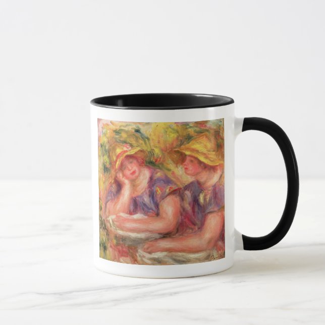 Caneca Pierre um Renoir | duas mulheres em blusas azuis (Direita)