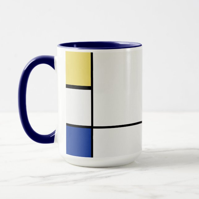 Caneca Piet Mondrian - Abstrato Geométrico de Composição (Esquerda)