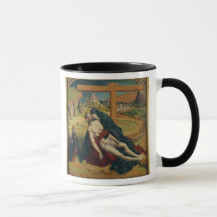 Caneca Pieta com dois doadores (óleo no painel)