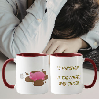 Caneca Pig Coffee Humor| Eu Funcionaria Se o Café Estives