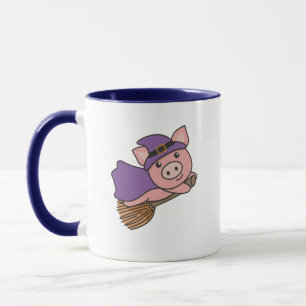 Caneca Pig Halloween Bruxas Crianças Bruxas Figuram