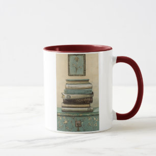 Caneca pilha de livros