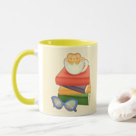 Caneca Pilha De Livros E Urso De Taça De Chá