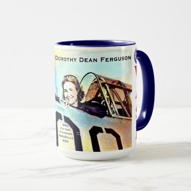 Caneca Piloto da tia Dot Ferguson WASP de tamanho excessi (Frente Esquerda)