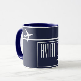 Caneca Piloto de avião de avião de avião branco Funky