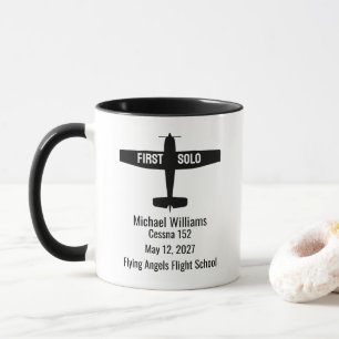 Caneca Piloto Estudante Primeiro Voo Solo Avião Personali