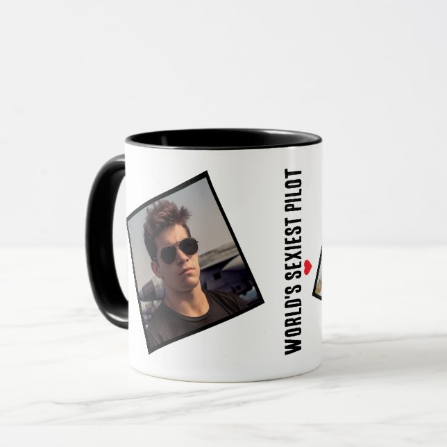Caneca Piloto mais sexy do mundo, citação Legal e foto (Frente Esquerda)