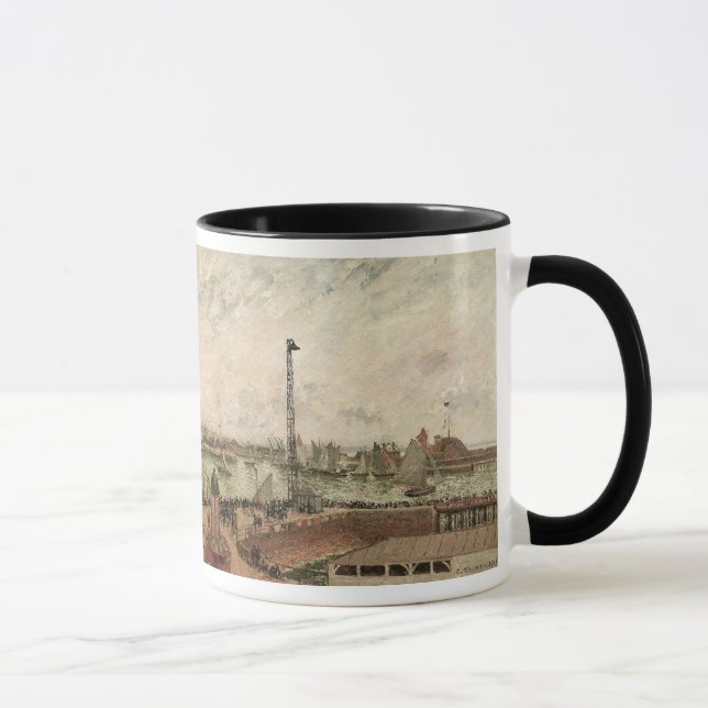 Caneca Pilot's Jetty, Le Havre, Misty de Camille Pissarro (Direita)
