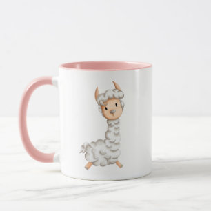Caneca Pinça Girly Llama Drawing