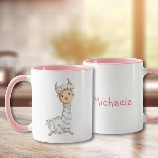 Caneca Pinça Girly Llama Drawing (Criador carregado)