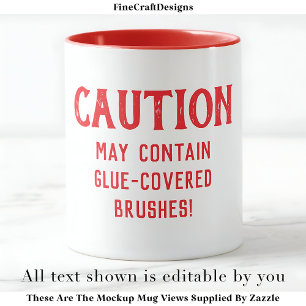 Caneca Pincéis de Decoupagem Citação Personalizado RW04 A