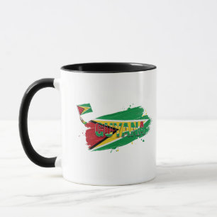 Caneca Pincel de Pintura da Guiana Orgulho Caribenho