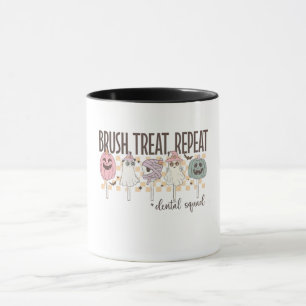 Caneca Pincel Tratar Repetir Esquadrão Dental Engraçado S