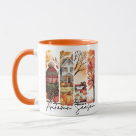 Caneca Pincelada da Temporada de Outono Aconchegante