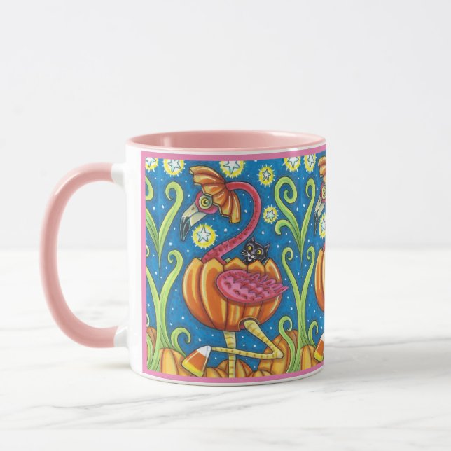 CANECA PINCO DE PINCO FLAMINGO E GATO NEGRO NA BOMBA (Esquerda)