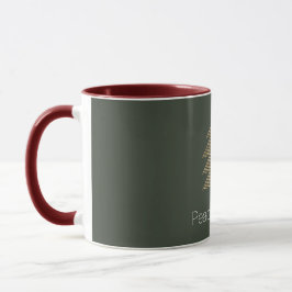 Caneca Pine Green Dourada Glitzy Brilhante Árvore de Nata