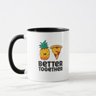 Caneca Pineapple Pizza Melhor Juntos Moderno Gráfico Des
