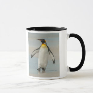Caneca Pinguim andando na praia