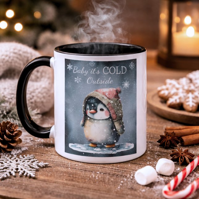 Caneca Pinguim Baby É Frio Lá Fora  (Criador carregado)