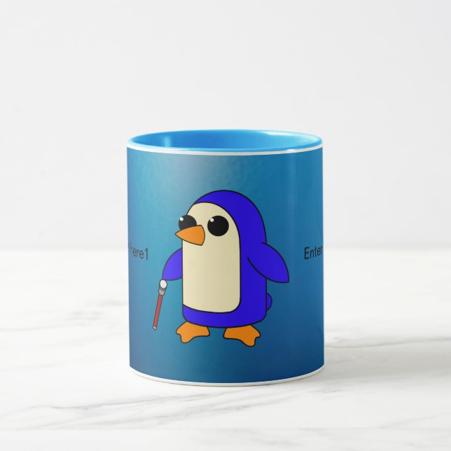 Caneca Pinguim-bebê bonito com personalização de cane (Centro)