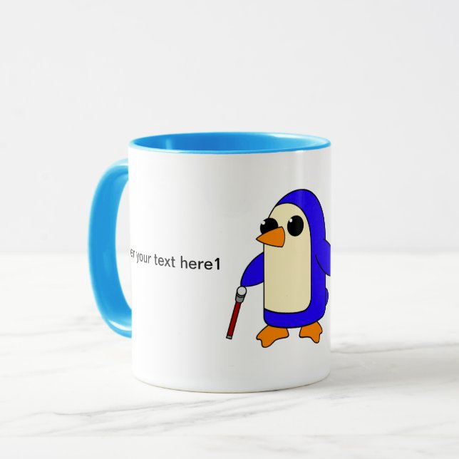 Caneca Pinguim-bebê bonito com personalização de cane (Frente Esquerda)